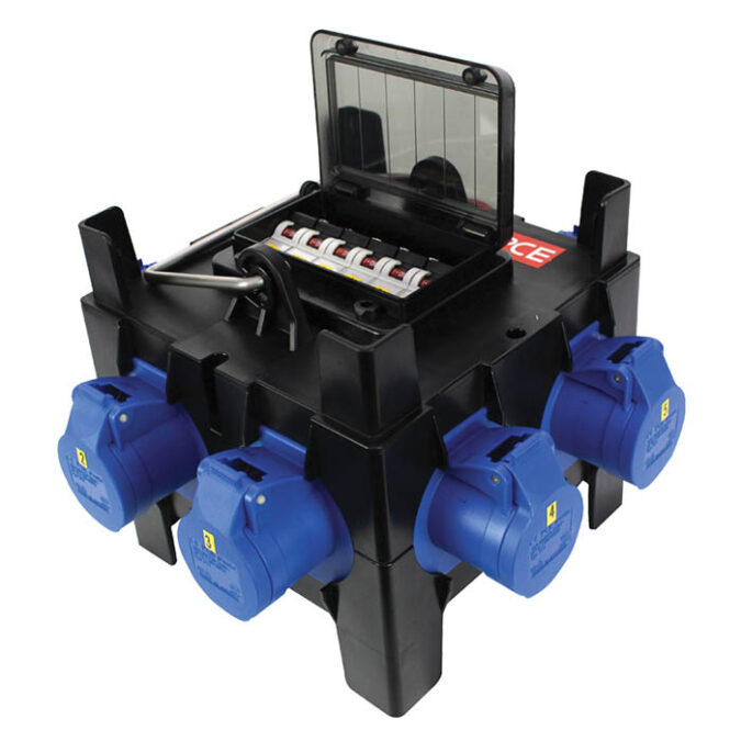 PCE IMST Distribution Box 32A 415V In, 6 x 16A Out